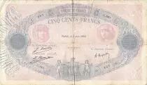 Francia 500 Francs Pink and Blue - 02-06-1922 Serial G.661 - G+