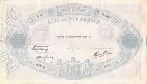 Francia 500 Francs Pink and Blue - 28-12-1939 Serial N.3918 - F