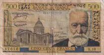 Francia 500 Francs Victor Hugo - 04-03-1954 - Serial K.18