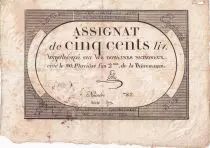 Francia 500 Livres - 20 Pluviose An II (8.2.1794) - F+ - Sign. Lehu