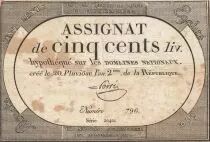 Francia 500 Livres - 20 Pluviose An II (8.2.1794) - F+ - Sign. Poir&eacute;