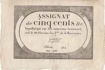 Francia 500 Livres - 20 Pluviose An II (8.2.1794) - VF - Sign. Gautier