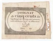 Francia 500 Livres 20 Pluviose An II (8.2.1794) - Sign. Adam