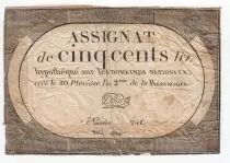 Francia 500 Livres 20 Pluviose An II (8.2.1794) - Sign. David