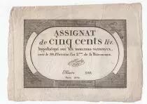 Francia 500 Livres 20 Pluviose An II (8.2.1794) - Sign. Noel