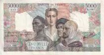 Francia 5000 Francs - Empire - 06-09-1945 - Serial X.1067 - P.103
