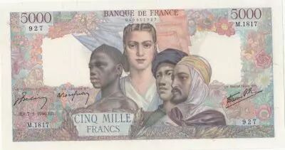 Francia 5000 Francs - France and colonies - 07-02-1946 - Serial M.1817