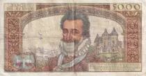 Francia 5000 Francs - Henri IV - 06-03-1958 - Serial O.55 - F to VF - P.135