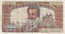 Francia 5000 Francs - Henri IV - 06-03-1958 - Serial S.56 - F to VF - P.135