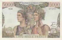 Francia 5000 Francs - Sea and Countryside - 01-02-1951 - Serial O.45