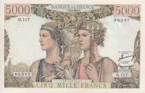 Francia 5000 Francs - Sea and Countryside - 02-01-1953 - Serial O.117 - P.131