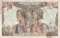Francia 5000 Francs - Sea and Countryside - 02-01-1953 - Serial T.120 - P.131