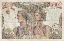 Francia 5000 Francs - Sea and Countryside - 02-01-1953 - Serial X.120 - P.131