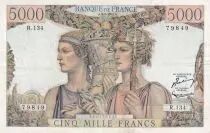 Francia 5000 Francs - Sea and Countryside - 02-01-1953 - Serial X.120 - P.131
