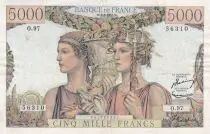 Francia 5000 Francs - Sea and Countryside - 02-01-1953 - Serial X.120 - P.131