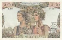 Francia 5000 Francs - Sea and Countryside - 02-10-1952 - Serial D.108