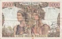 Francia 5000 Francs - Sea and Countryside - 05-04-1951 - Serial L.63 - VF - P.131b