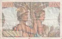 Francia 5000 Francs - Sea and Countryside - 05-04-1951 - Serial L.63 - VF - P.131b