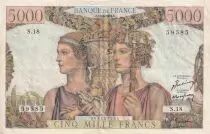 Francia 5000 Francs - Sea and Countryside - 10-03-1949 - Serial S.18 - VF - P.131a