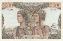 Francia 5000 Francs - Sea and Countryside- 01-03-1956 - Serial W.148