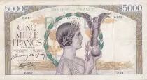 Francia 5000 Francs - Victory - 09-07-1942 - Serial Q.952 - P.97