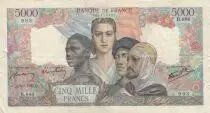 Francia 5000 Francs France and colonies - 02-08-1945 Serial B.880 - G to VG - Fay.47.37