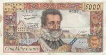 Francia 5000 Francs Henri IV - 06-06-1957 Serial L.20 - VF