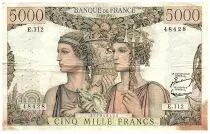 Francia 5000 Francs Sea and Countryside - 02-10-1952 - Serial E.112 - F.48.07