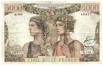 Francia 5000 Francs Sea and Countryside - 02-10-1952 - Serial Q.104 - F.48.07