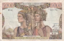 Francia 5000 Francs Sea and Countryside - 03-11-1949 - Serial W.31 - F.48.02