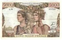 Francia 5000 Francs Sea and Countryside - 05-04-1951 - Serial L.53 - F.48.04