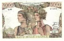 Francia 5000 Francs Sea and Countryside - 05-04-1951 - Serial Q.60 - F.48.04