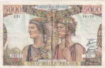Francia 5000 Francs Sea and Countryside - 05-04-1951 - Serial Z.51 - F.48.04