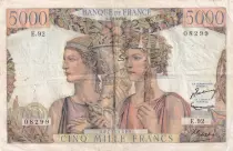 Francia 5000 Francs Sea and Countryside - 07-02-1952 - Serial E.92  - F.48.06