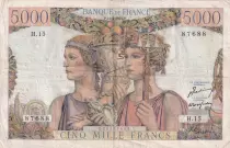 Francia 5000 Francs Sea and Countryside - 10-03-1949 - Serial H.15 - F.48.01