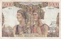 Francia 5000 Francs Sea and Countryside - 10-03-1949 - Serial H.3 - F.48.01