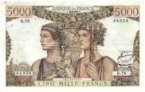 Francia 5000 Francs Sea and Countryside - 16-08-1951 - Serial D.78 - F.48.05