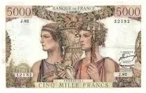 Francia 5000 Francs Sea and Countryside - 16-08-1951 - Serial J.82 - F.48.05
