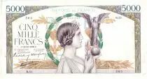 Francia 5000 Francs Victory - 1938-10-13 Scarce