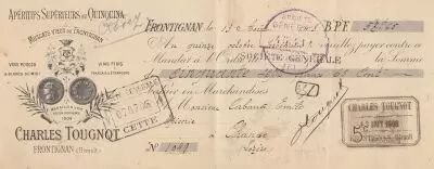 Francia 57.65 francs - Bank cheque receipt - Charles Tougnot - 1908