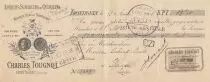Francia 57.65 francs - Bank cheque receipt - Charles Tougnot - 1908