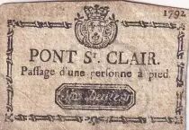 Francia 6 Deniers - Pont St Clair - Passage d\'une personne &agrave; pied - 1792 - K-69-39
