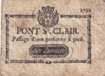 Francia 6 Deniers - Pont St Clair - Passage d\'une personne &agrave; pied - 1792 - VF