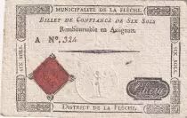 Francia 6 Sols - Sarthe - Municipalit&eacute; de la Fl&egrave;che - Serial A - 1791