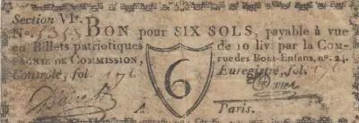 Francia 6 sols - Seine - Paris - Compagnie de Commission - 1792