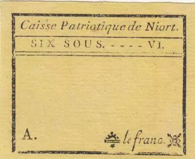 Francia 6 sous - Deux-S�vres - Patriotic fund of Niort - 1792