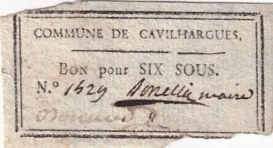 Francia 6 Sous - Gard - Commune de Cavilhargues - 1792