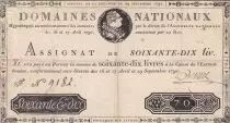 Francia 70 Livres Louis XVI - 29-09-1790- Serial F 9182