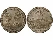 Francia Alexandre I and Francis I - Token, Batlle of Leipzig - 1813