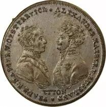 Francia Alexandre I and Francis I - Token, Batlle of Leipzig - 1813